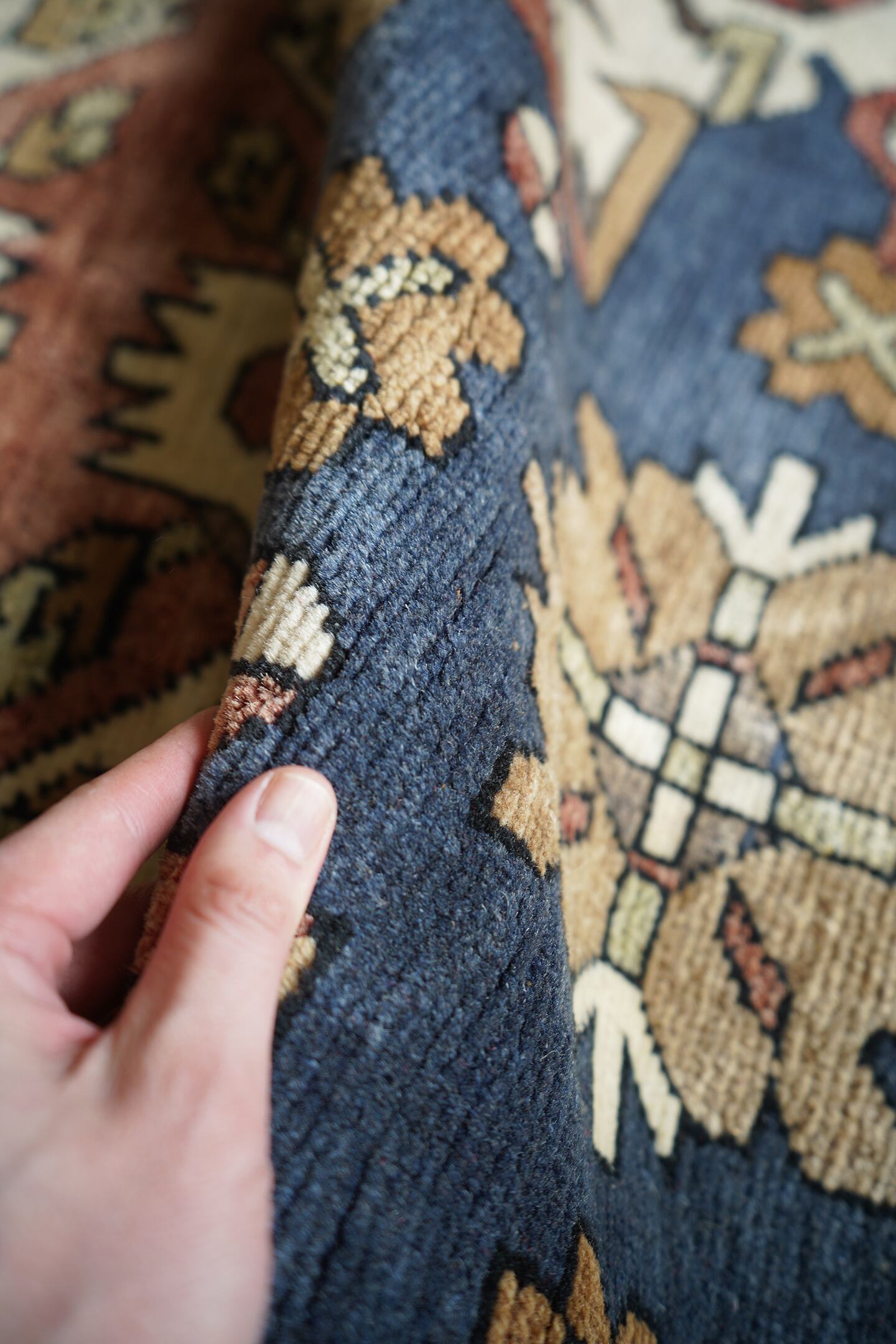 219】Vintage Caucasian Eagle Kazak Rug 1950's - 1960's
