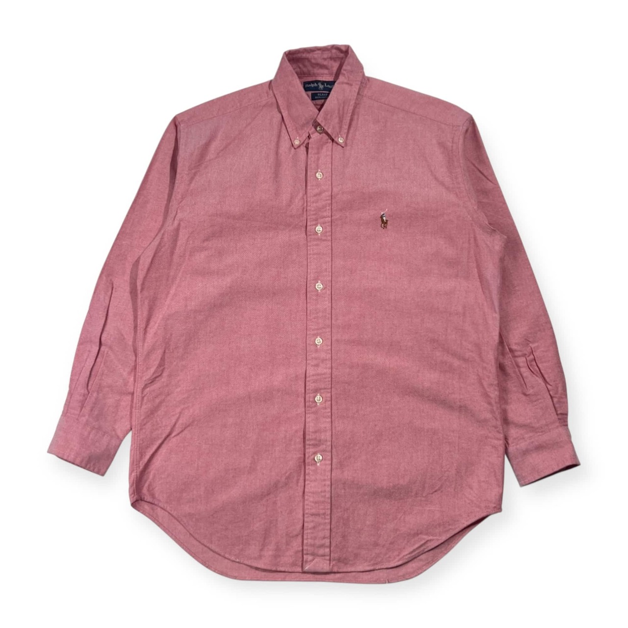 90s 00s Ralph Lauren ラルフローレン BLAKE ポニー刺繍 オックスフォード BD ボタンダウン 長袖シャツ M/レッド系 メンズ ビンテージ
