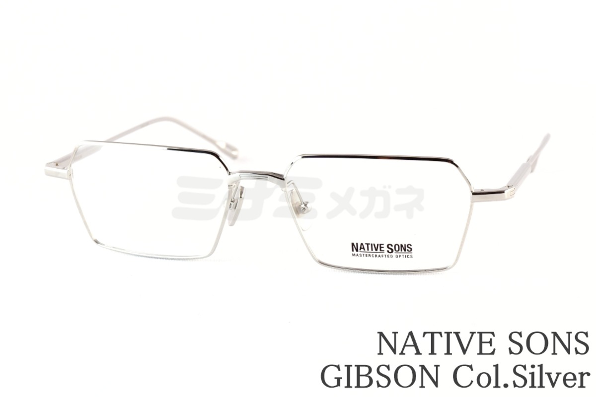 NATIVE SONS メガネ GIBSON Col.Silver NSM-056F スクエア ヘキサゴン