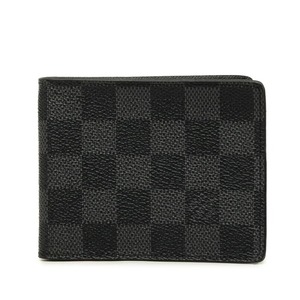 ルイ ヴィトン ダミエ グラフィット ポルトフォイユ パンス 二つ折り財布 N41623 ブラック PVC メンズ LOUIS VUITTON 【中古】