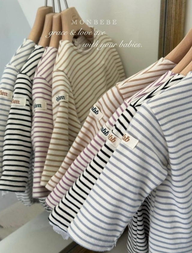 【先行〆9/10 23:59 5%OFF】2615 stripe T / MONBEBE