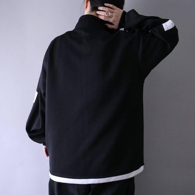 "black×white" tech design over silhouette track jacket