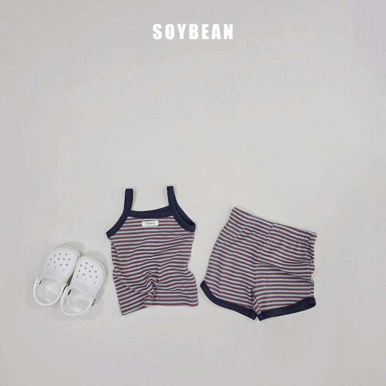 【即納】SOYBEAN 26/SM ウィンディストライプ上下セット｜夏服｜韓国子供服