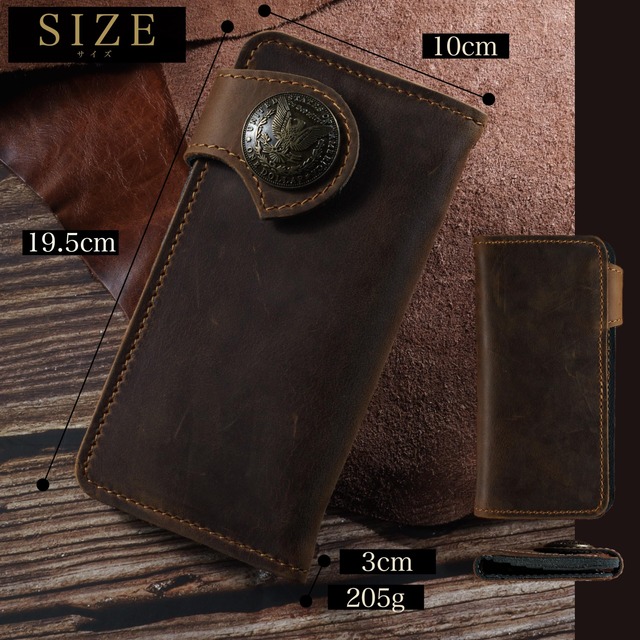 [ASIAN ZACCA] バイカーズウォレット 長財布 ライダースウォレット レザーウォレット 二つ折り 財布 メンズ 本革 ヴィンテージ 革財布 牛革 メンズ長財布 ロングウォレット 長サイフ アメカジ コンチョインディアン ドクロ イーグル 男性 プレゼント おしゃれ 誕生日プレゼント ogl0021 (インディアン)