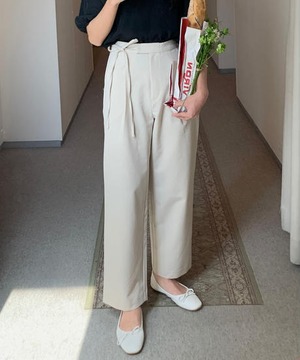 《即納商品》side ribbon slacks (cream / blue /  black)