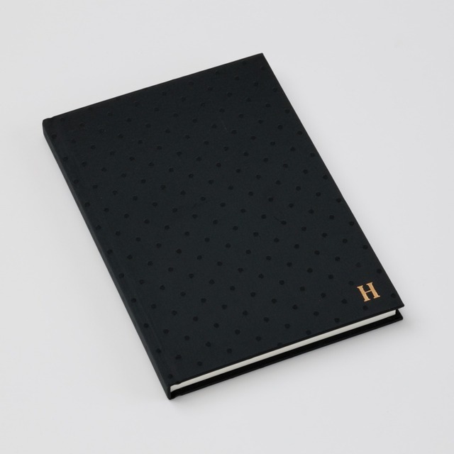 【HONcept】テキスタイルノート Charm Dot（水玉） - Black 15（ブラック）ノート