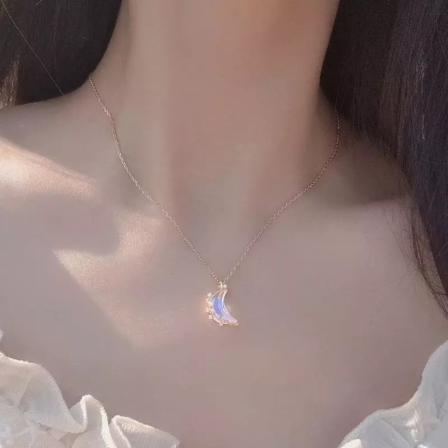 silver925 moon bijou necklace