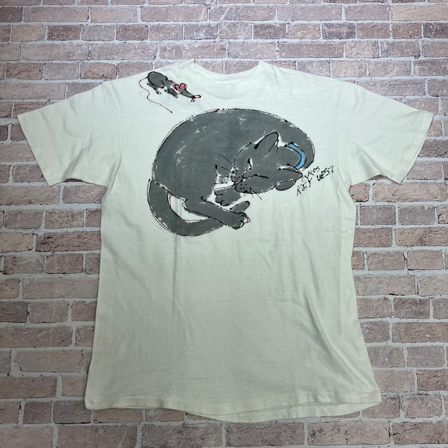 Ⓚ1990s T-SHIRT "KEY WEST" WHITE SIZE L