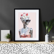 Sweatest Woman ⅳ｜スイーツとメタリックが溶け合うモダンポップアートポスター｜甘さとクールさが共鳴するスタイリッシュな一枚A3ポスター