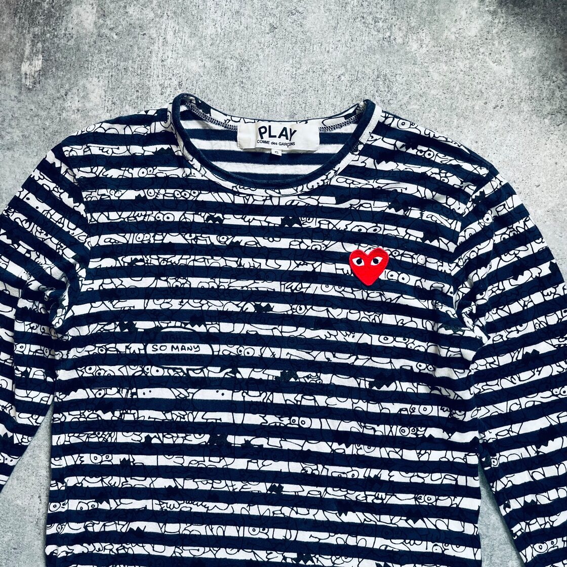 play comme des garçon Matt Groening ボーダー ロンT 長袖 