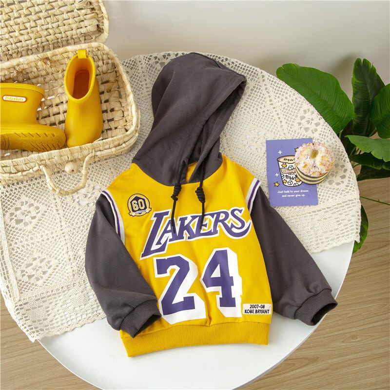 【トップス】子供のバスケットボールのユニフォームは、2ピースのフード付きセーターを偽造します 2111161924J