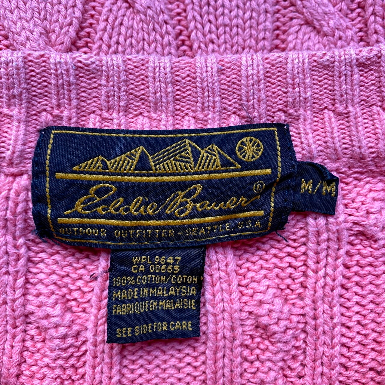 80年代 Eddie Bauer エディーバウアー コットンニットセーター メンズL