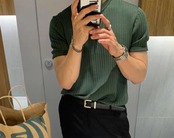 【BB88】Stripe Knit Polo
