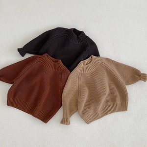 【BABY&KID】冬作ラグラン袖ハイネックニットセーター