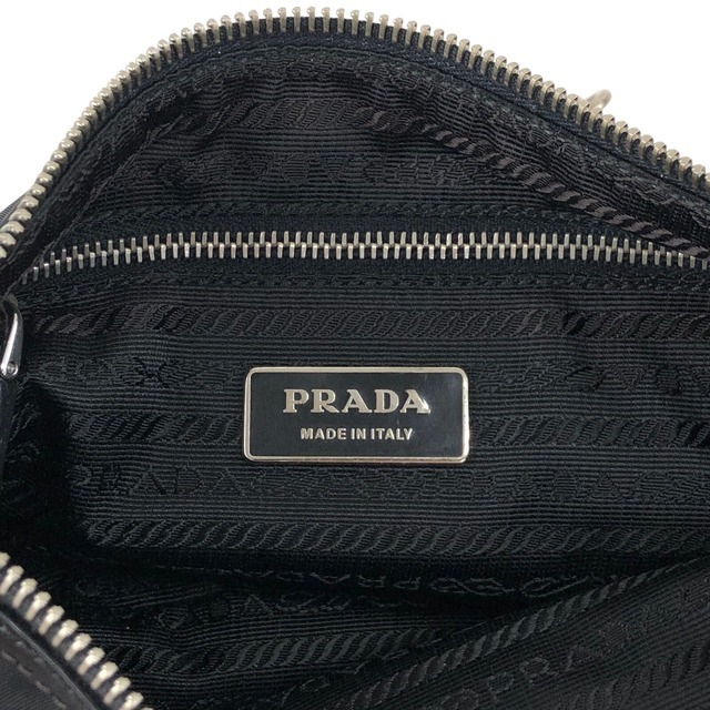 PRADA プラダ ショルダーバッグ ブラック トライアングルロゴ PVC レザー チェーンショルダー コーナーレザー vintage ヴィンテージ オールド 3m6ggr
