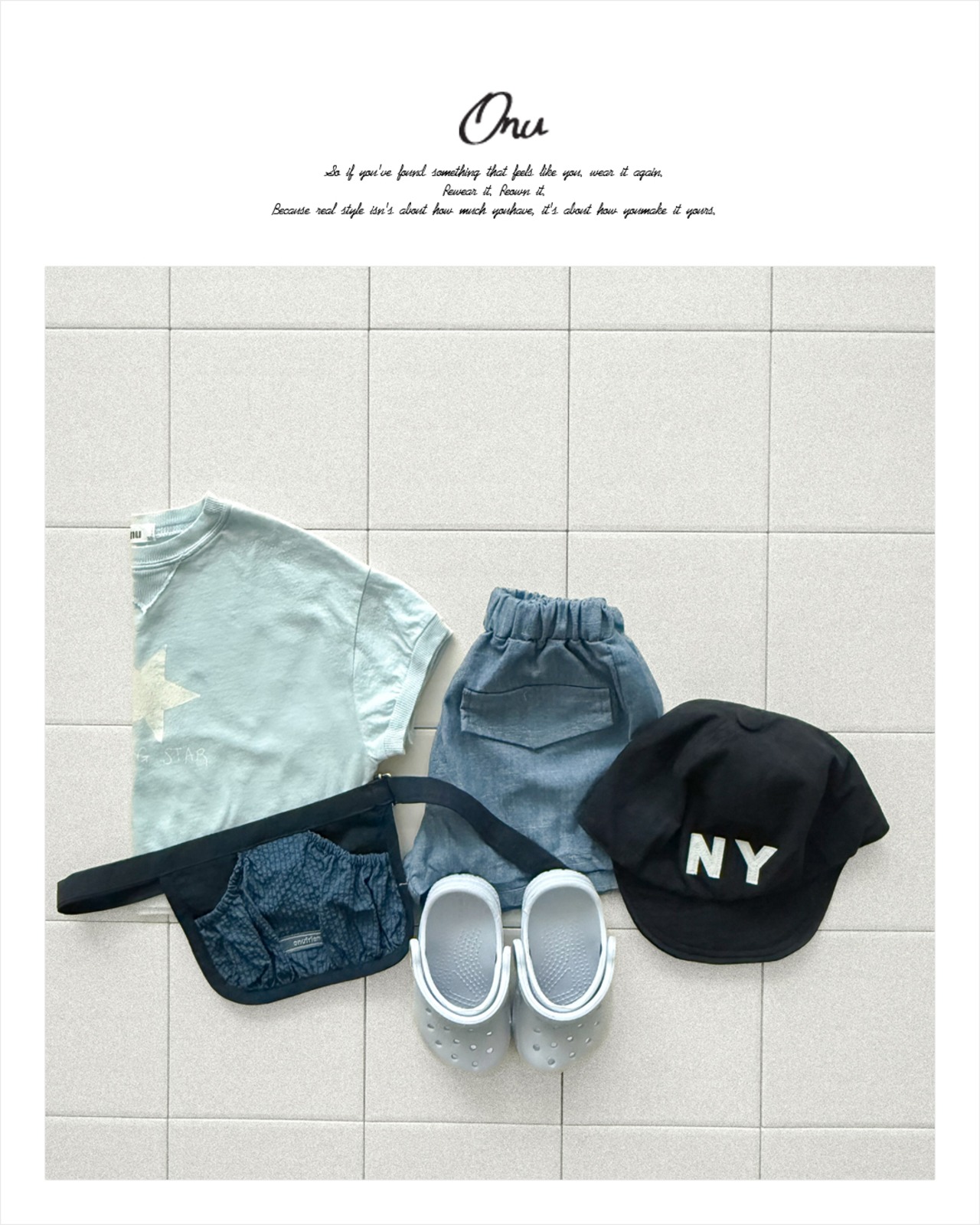 【取寄/韓国直送】ONU  25/SM スターしぼりTシャツ