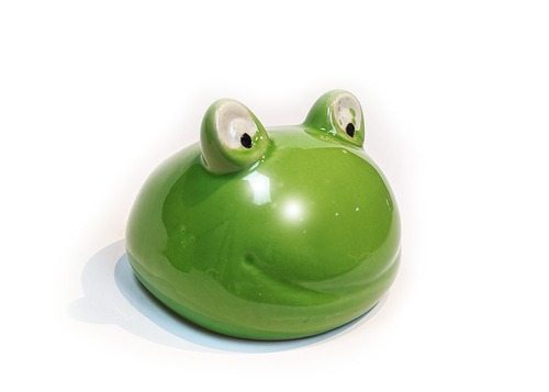 カエル陶器浮き玉 出目蛙 大