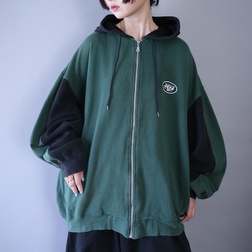 "NFL" New York Jets good bi-color over silhouette zip-up parka