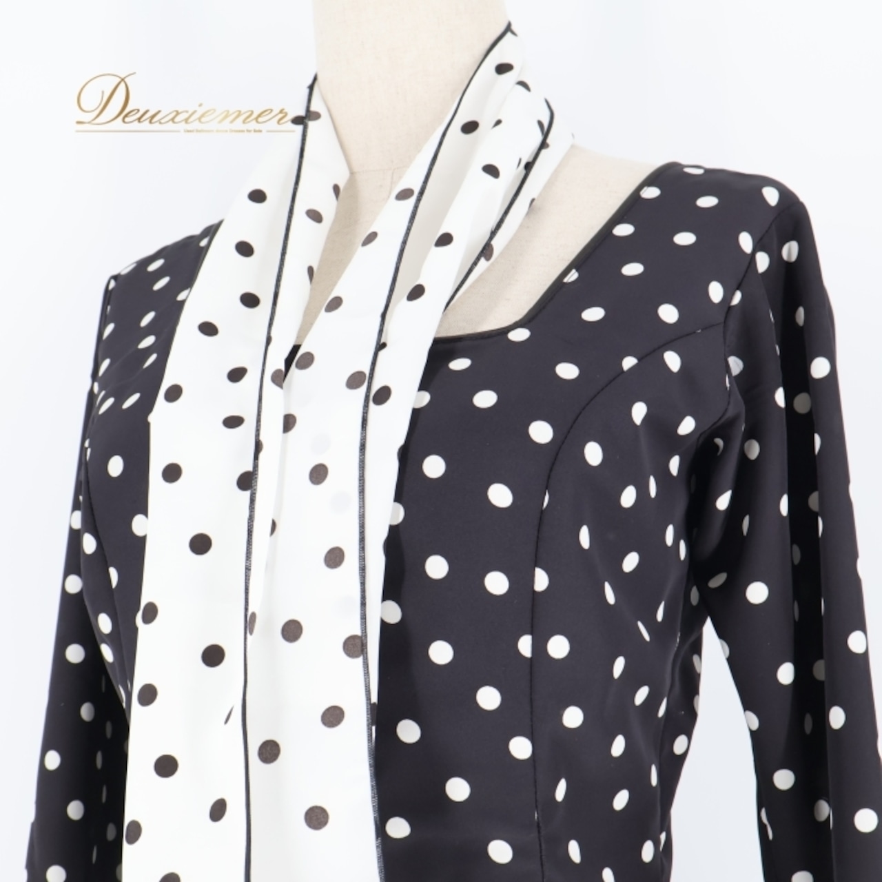 フラメンコ 衣装 ワンピース ドレス 水玉 ドット 黒 白 フリル ボランテ STALL Co.,Ltd ボウタイ ダンス パーティ 発表会 レトロ ブラック系 ホワイト系 おしゃれ 女性用 フォーマル 衣装ダンス イベント ステージ衣装 コスチューム