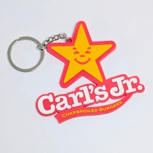送料無料！ ★ラバーキーホルダー★ 【  Carl's Jr. ( カールスジュニア ) 】〚アメリカン雑貨 アメトイ〛
