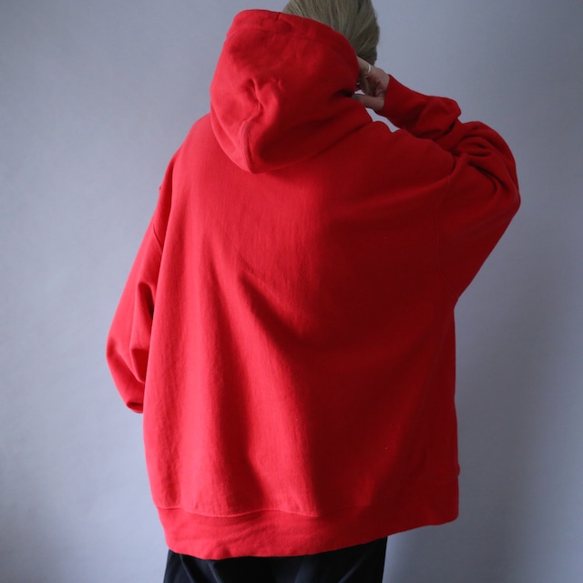 "Champion" red color silhouette reverse wave sweat parka