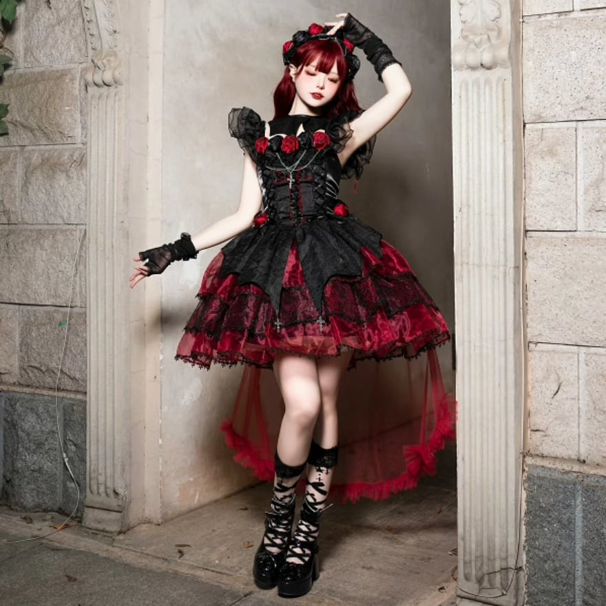 生誕祭 アイドル 衣装 ゴスロリ コスプレ 薔薇 小悪魔 ドレス ♡ ♡ 生誕祭 アイドル 衣装 ゴスロリ コスプレ 薔薇 小悪魔 ドレス ♡