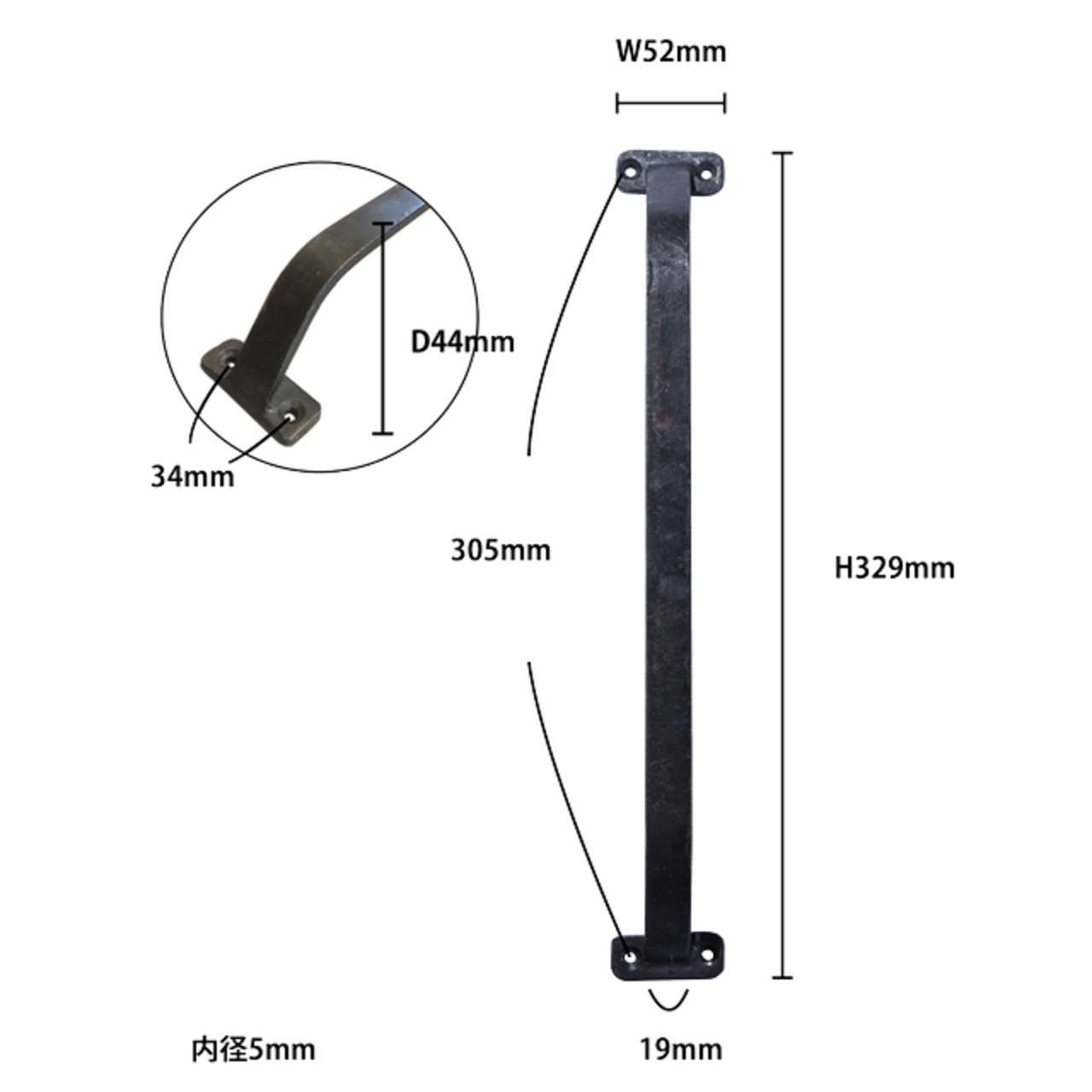 DOOR HANDLE JDH-5/ドアハンドル/アイアン/取手/金具