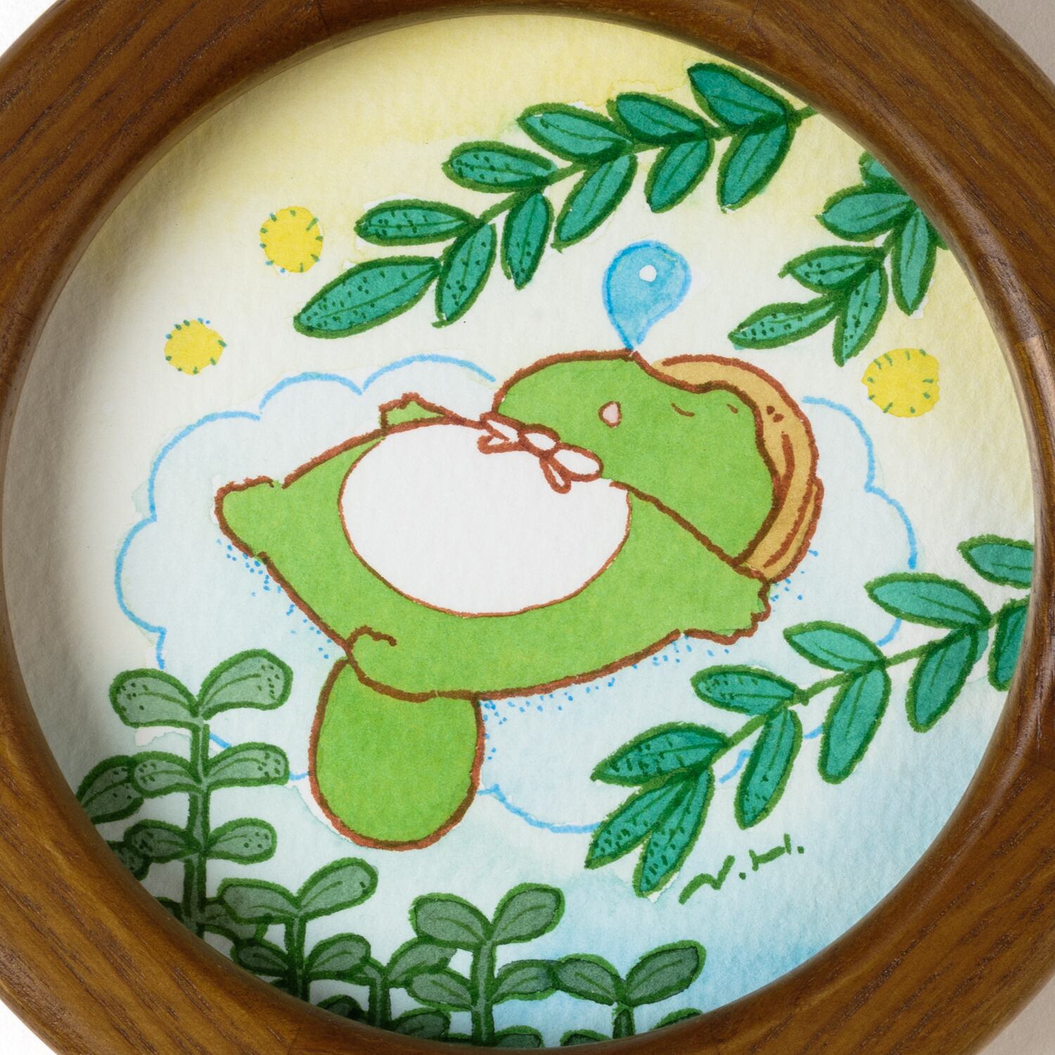 会場売約済】ヒダカナオト 原画30 「雲の上のぼんやり子だぬき