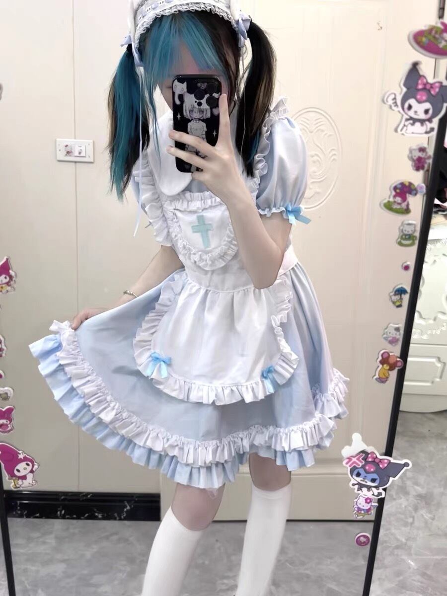 お取り寄せ】コスプレ ハロウィン 十字架 ハートフリル メイド服 3色
