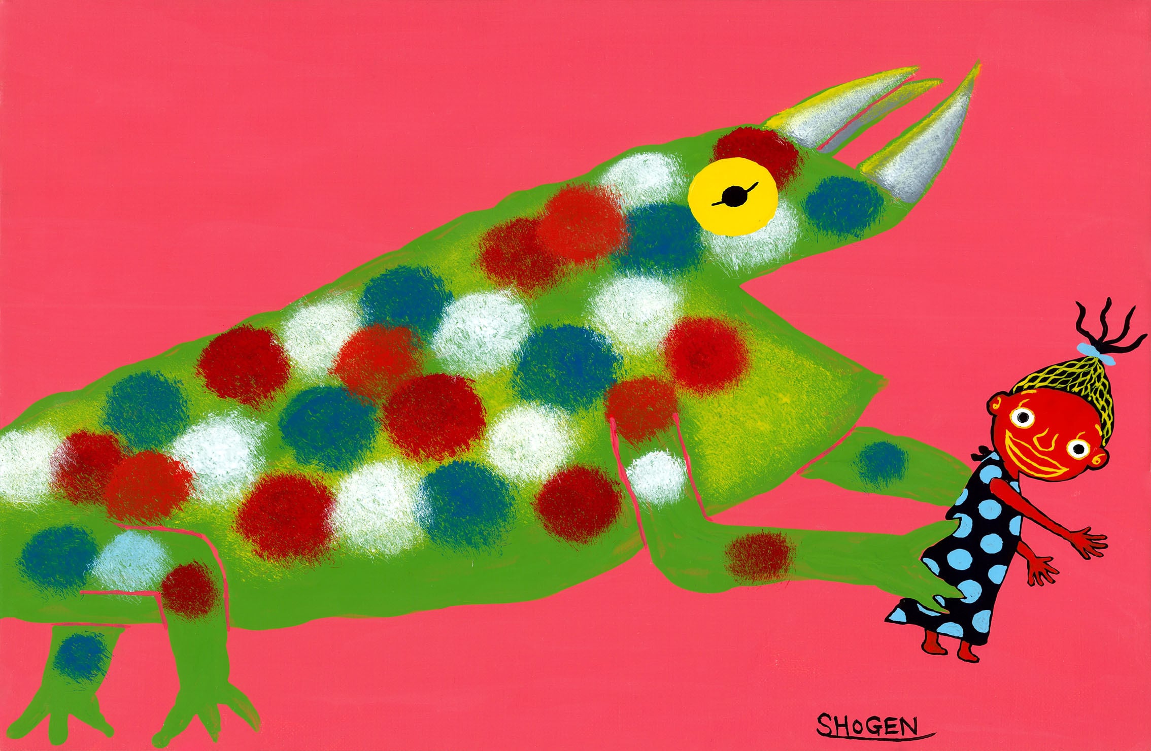 「ザイちゃんのことが大好きなカメレオン」キャンバス地レプリカ(A2サイズ)