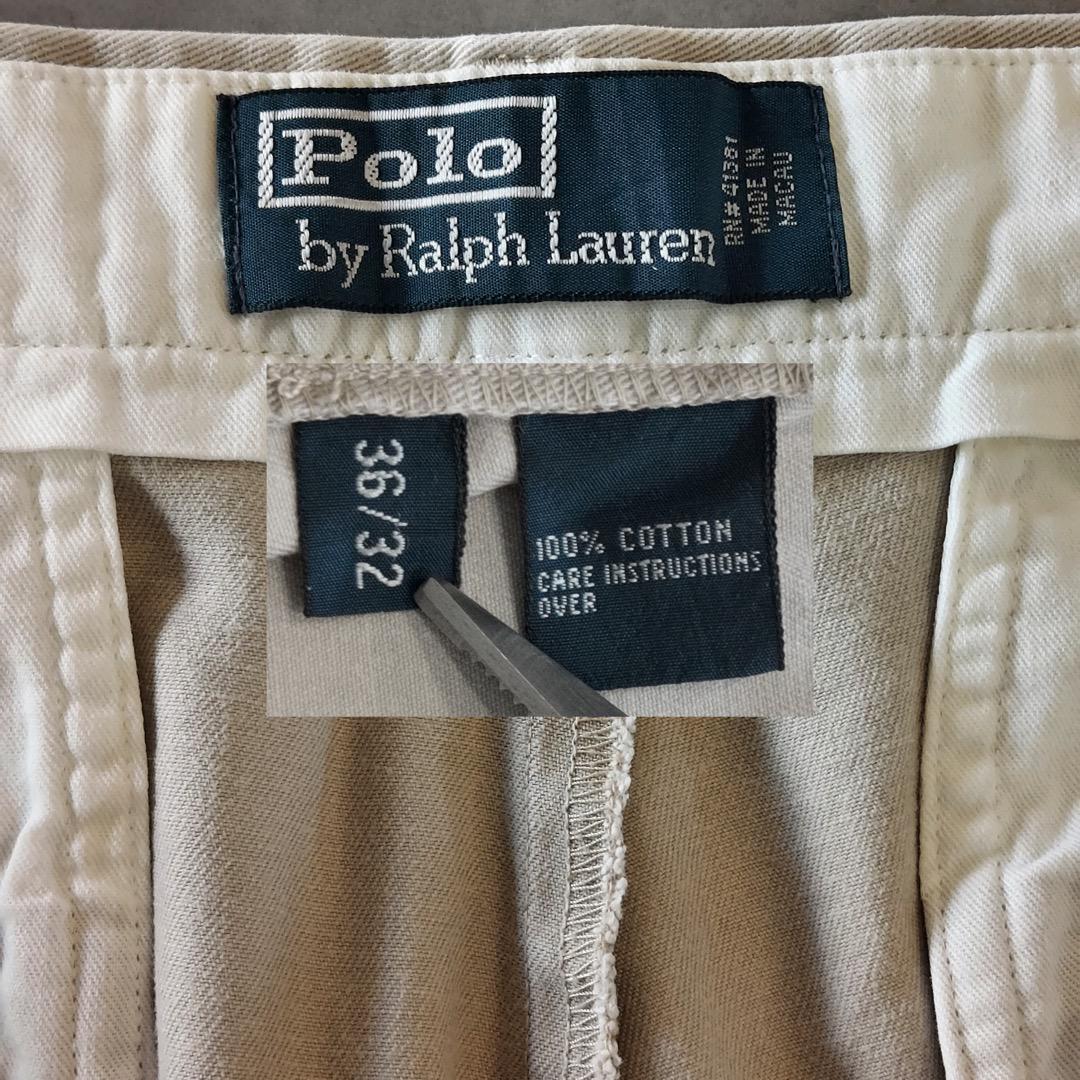 ポロバイ ラルフローレン W36 ポロチノ 90s ベージュ 古着 14955 | fuufu