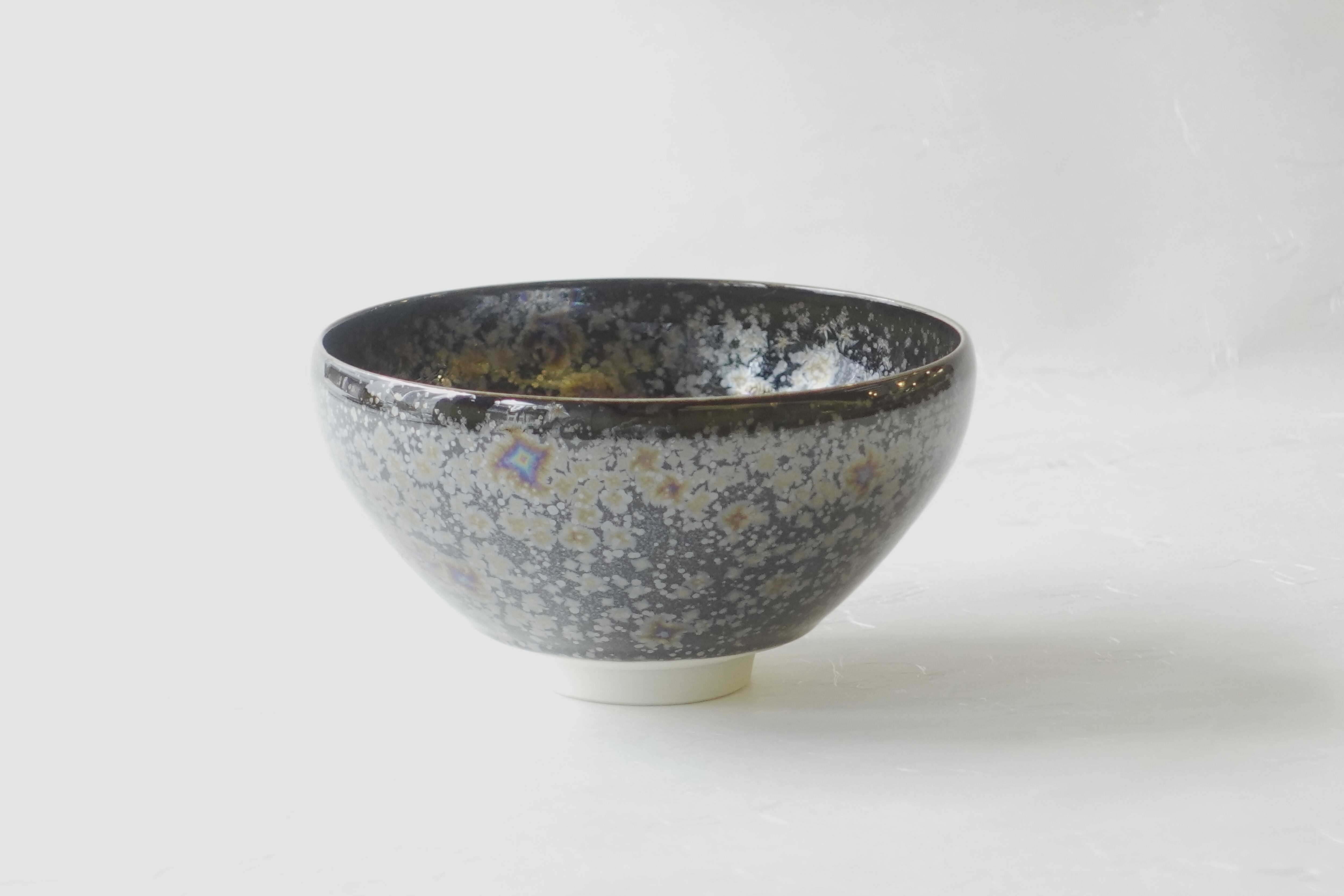 清水焼 天目調 黒燿 虹彩 手づくり 抹茶碗 | 小林漆陶