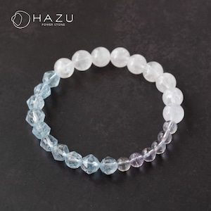 幸運と穏やかな晴空ブレス［ブルートパーズ／ホワイトガーデン／ラベンダーアメジスト］