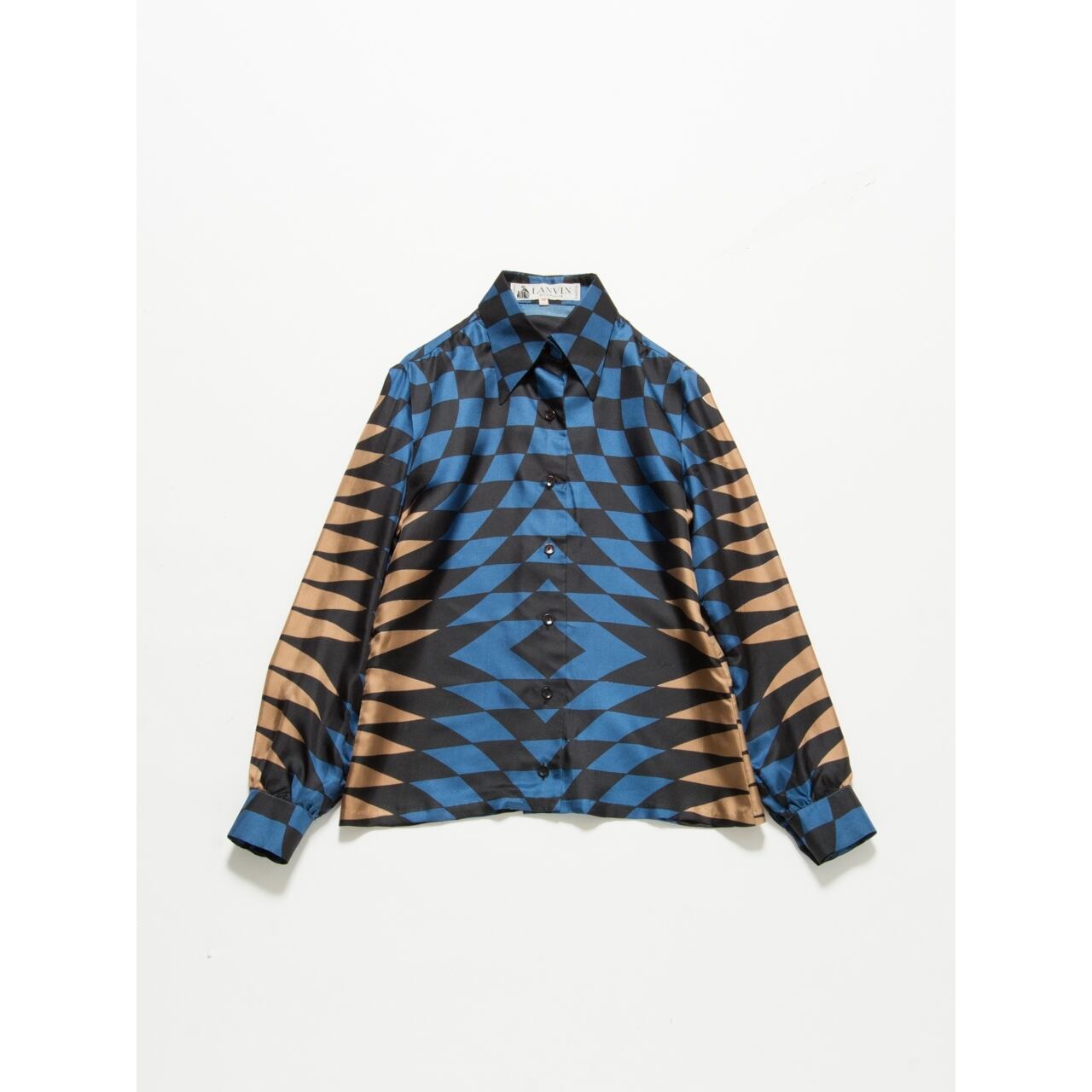 【LANVIN BOUTIQUE】Made in France silk shirt(フランス製 ランバンブティック シルクシャツ)8d
