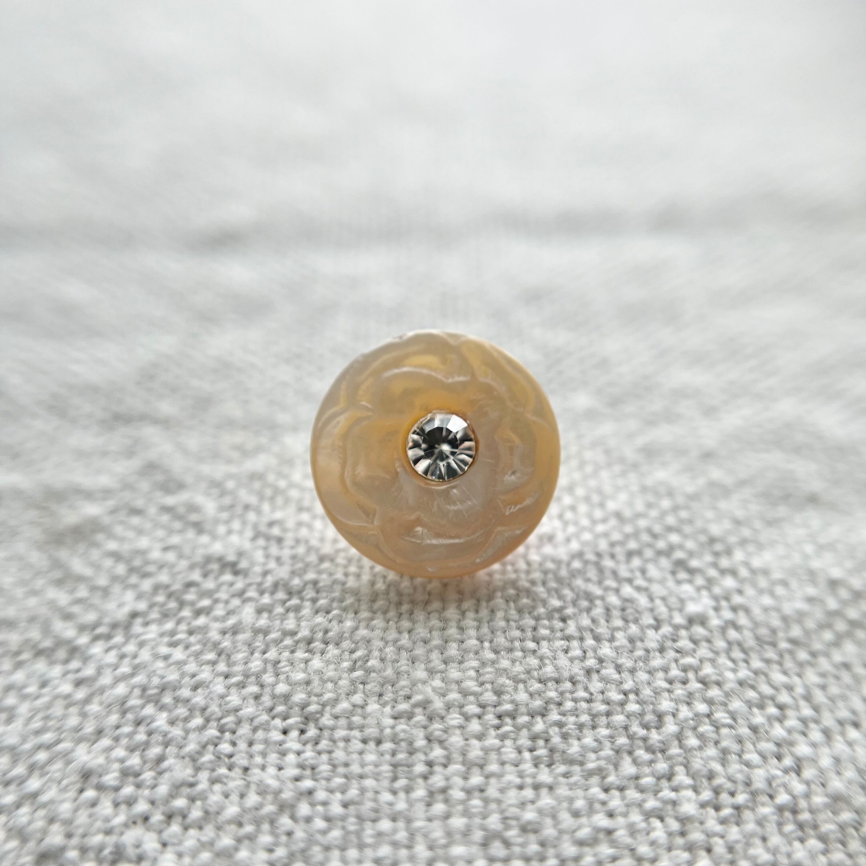 1粒ラインストーン×カービングフラワー 12.5㎜