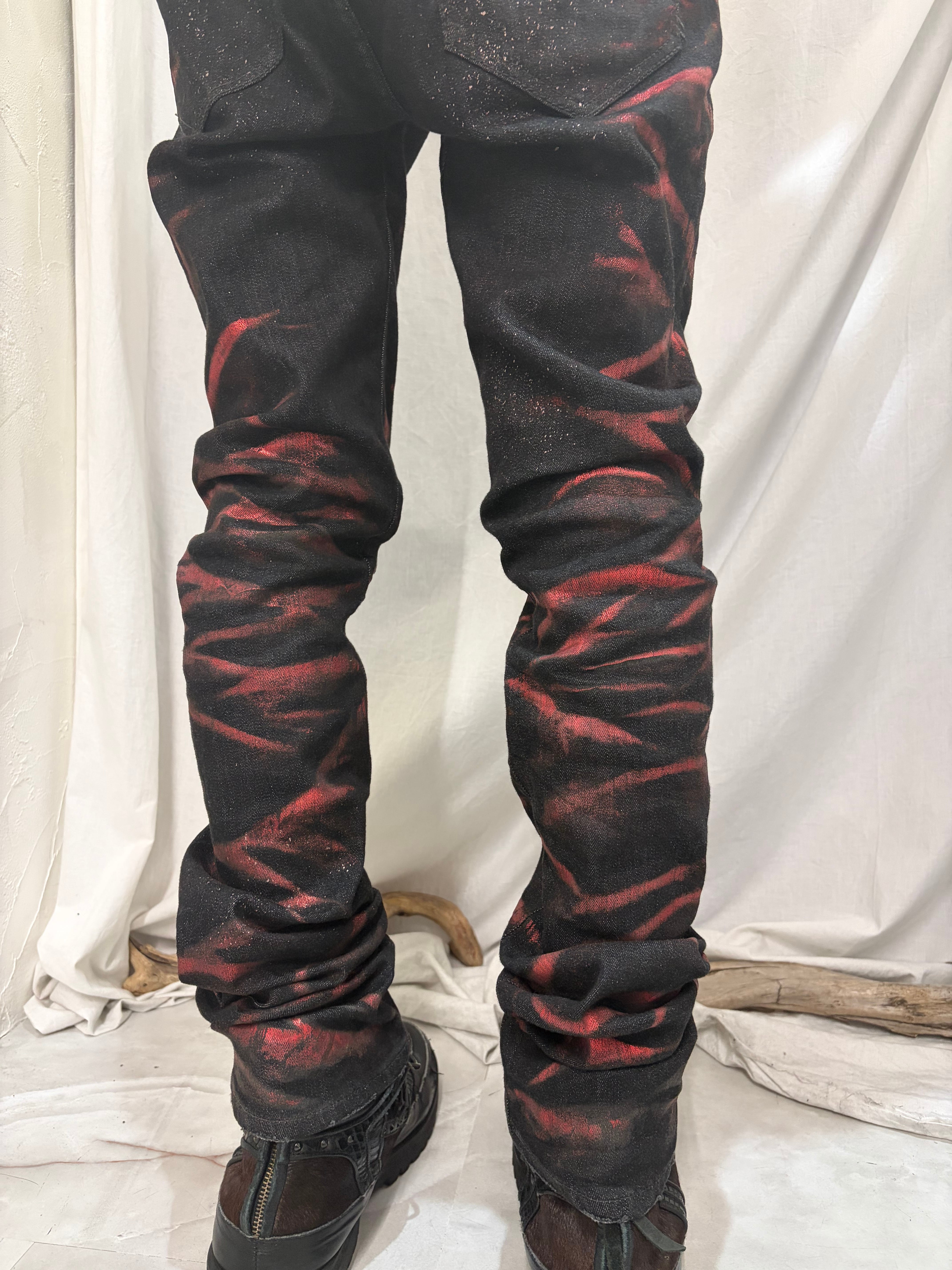 00s archive military damage denim pantsの通販はau PAY マーケット