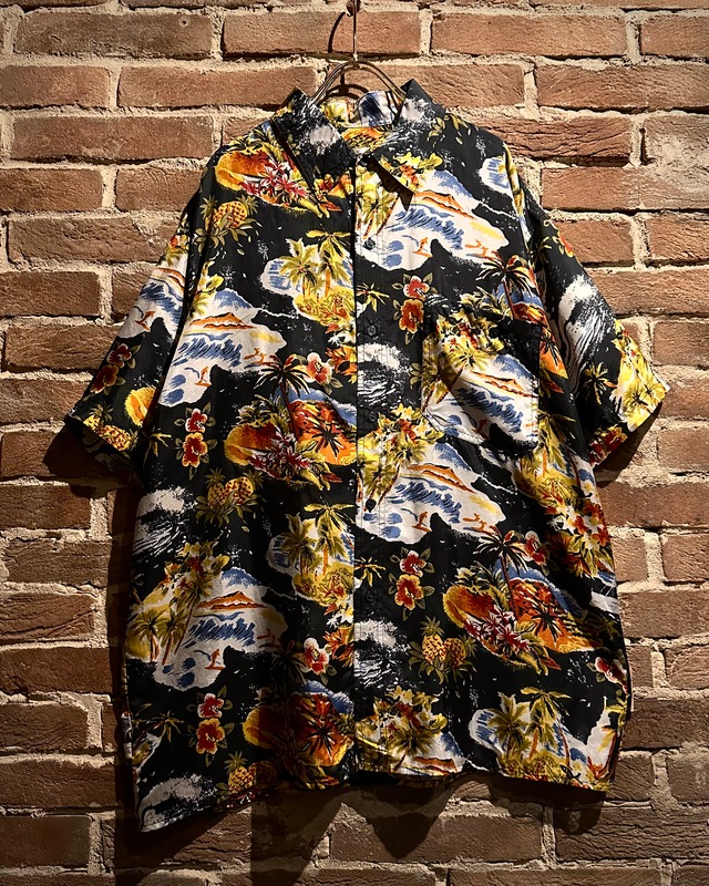 【Caka act3】Aloha Pattern Vintage Loose S/S Silk Shirt