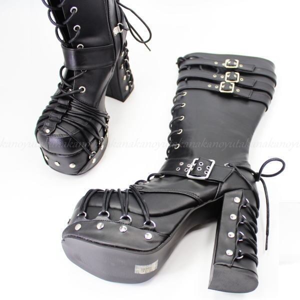 □【サイズ交換OK】Demonia（デモニア）正規保証品 厚底 ブーツ 黒