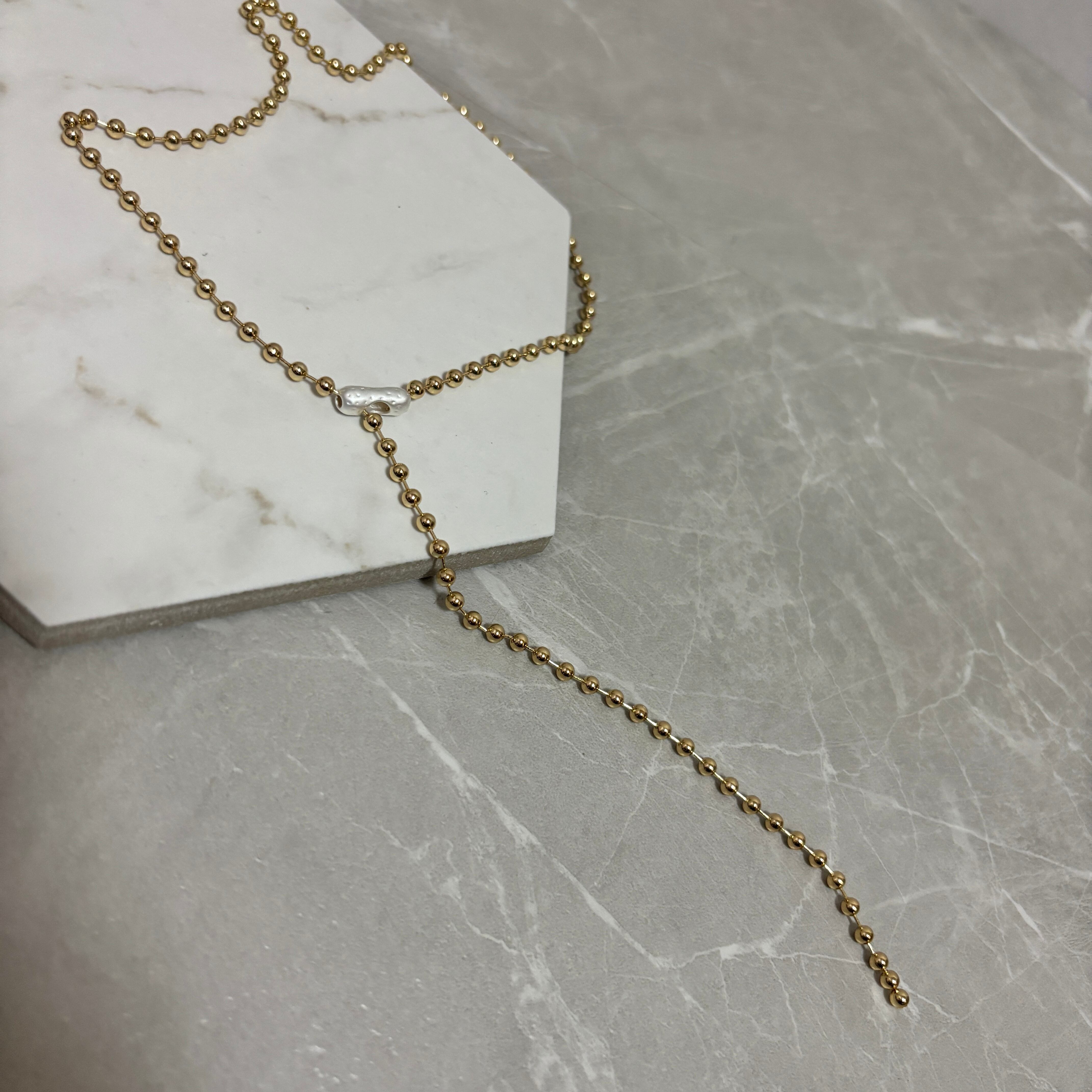 bicolor mulch way ball chain necklace