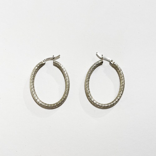 Vintage 925 Silver Hoop Pirced Earrings