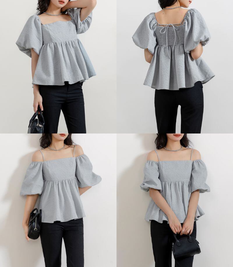 宅配便】2Wayふくれジャガードブラウス／tops2111 | DAY CLOSET