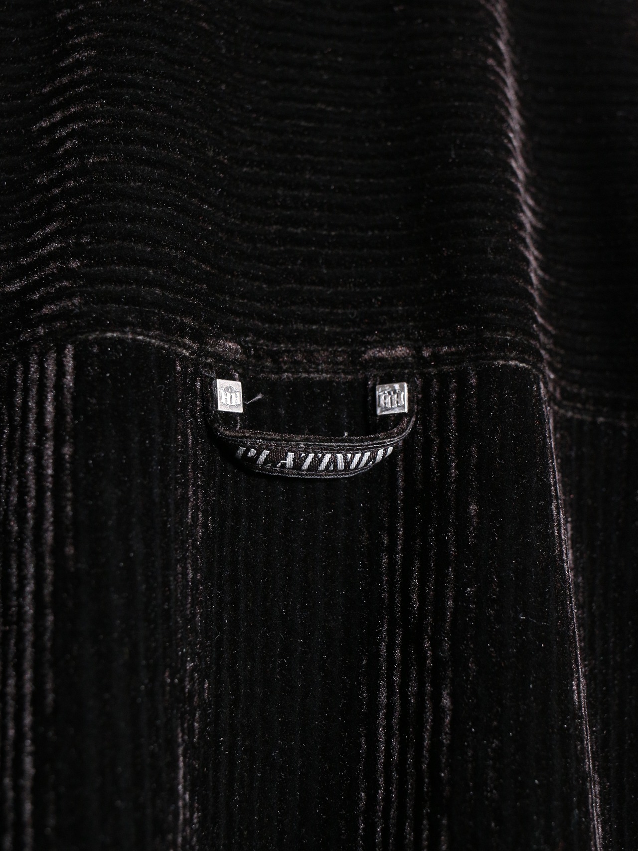 glossy corduroy XXL over silhouette zip-up jacket - 18