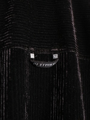 glossy corduroy XXL over silhouette zip-up jacket