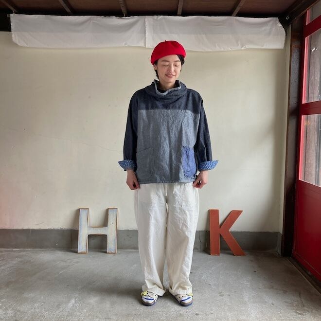 快晴堂 レディース メンズ パンツ ステッチ沢山・パンツ HAYATEマリン
