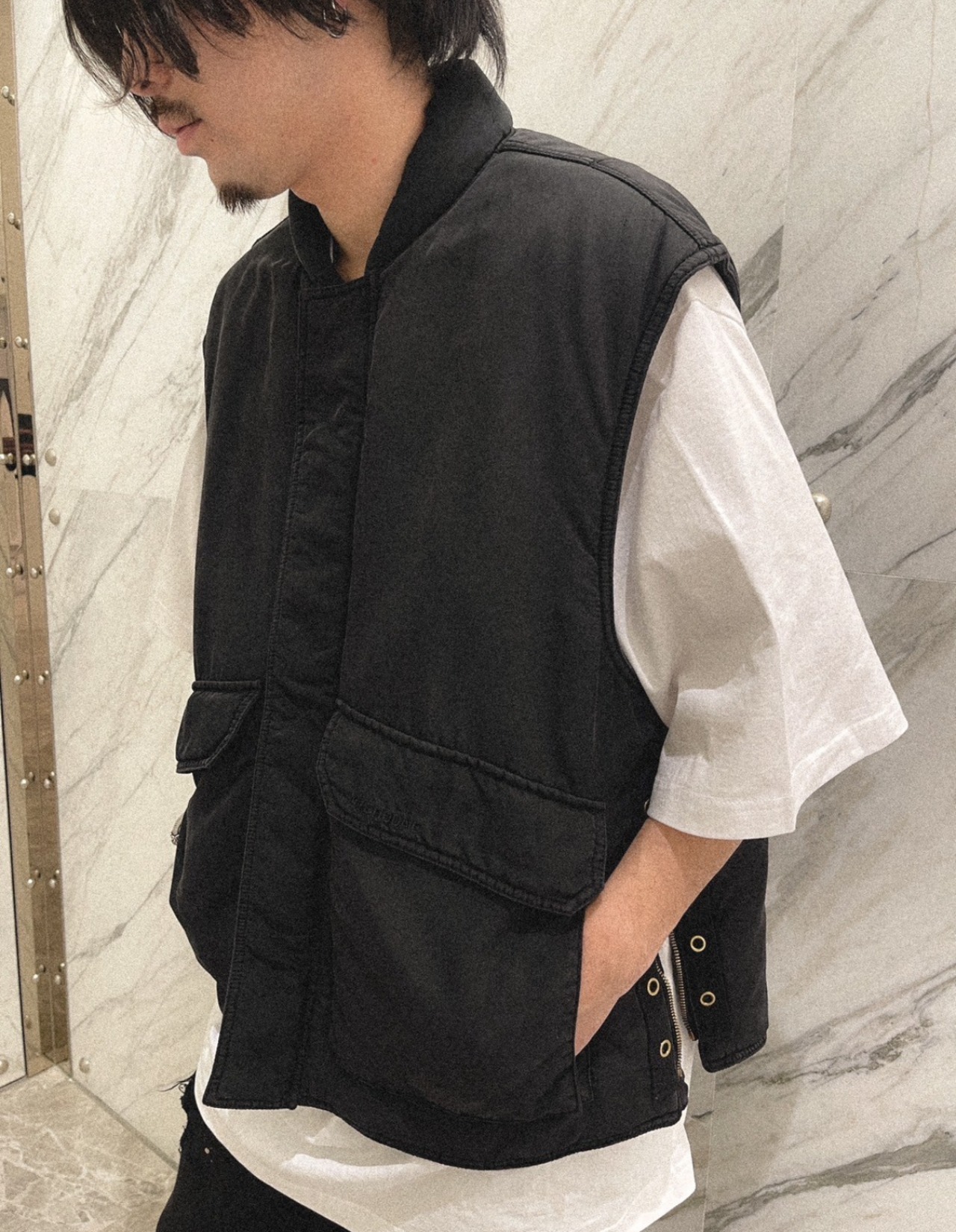 【WE11DONE】BLACK MENS PADDED FLAK VEST - 9