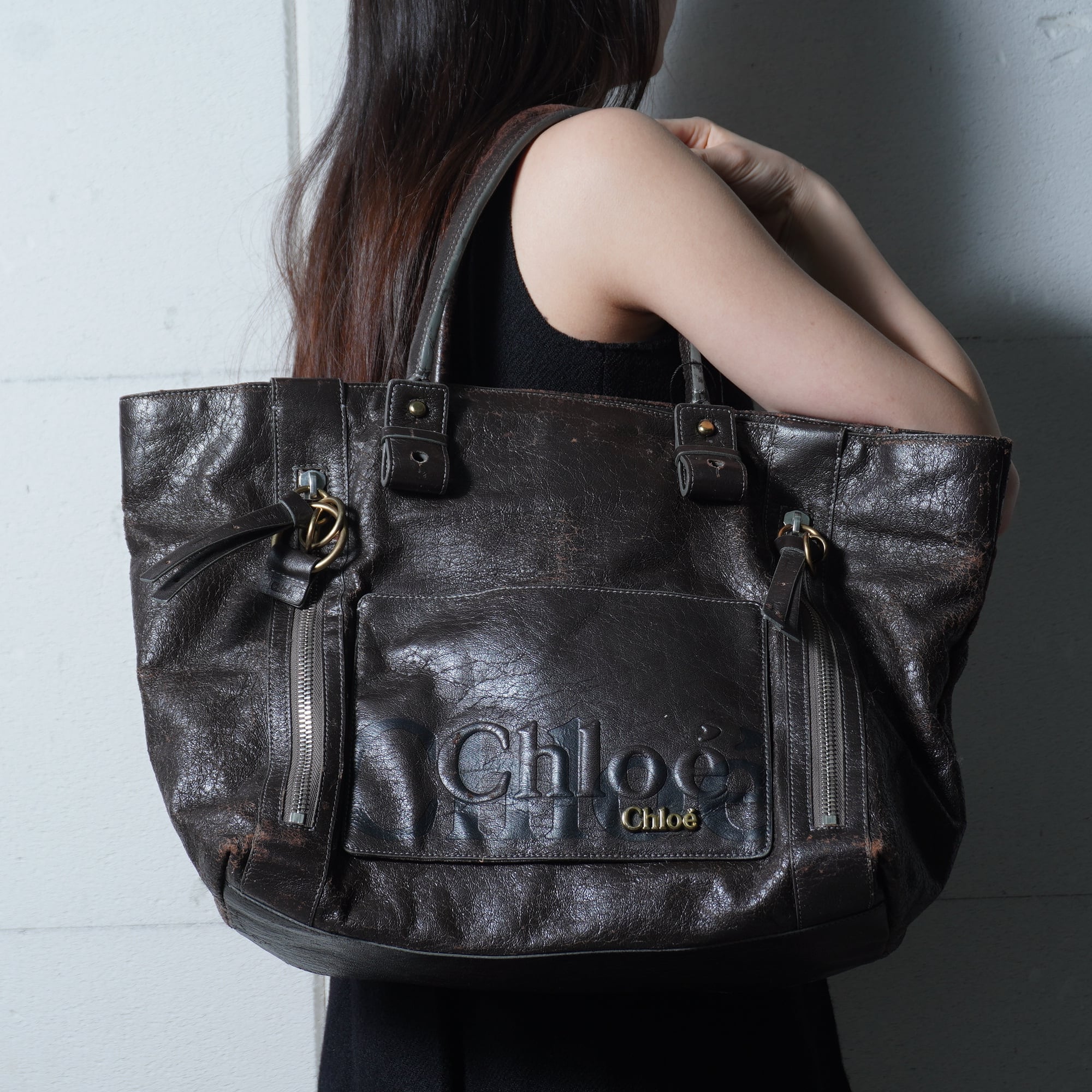 クロエレザー ブラック バッグ Chloe】クロエ ロゴ入エクリプスレザートートバッグ black | MIXHIVE
