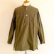 Horse Cloth Band Collar Square Long Shirts　Olive