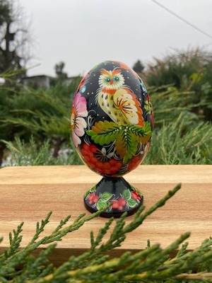 プィサンカ・スタンド付き（イースター・エッグ）13cm（ホメンコ作）