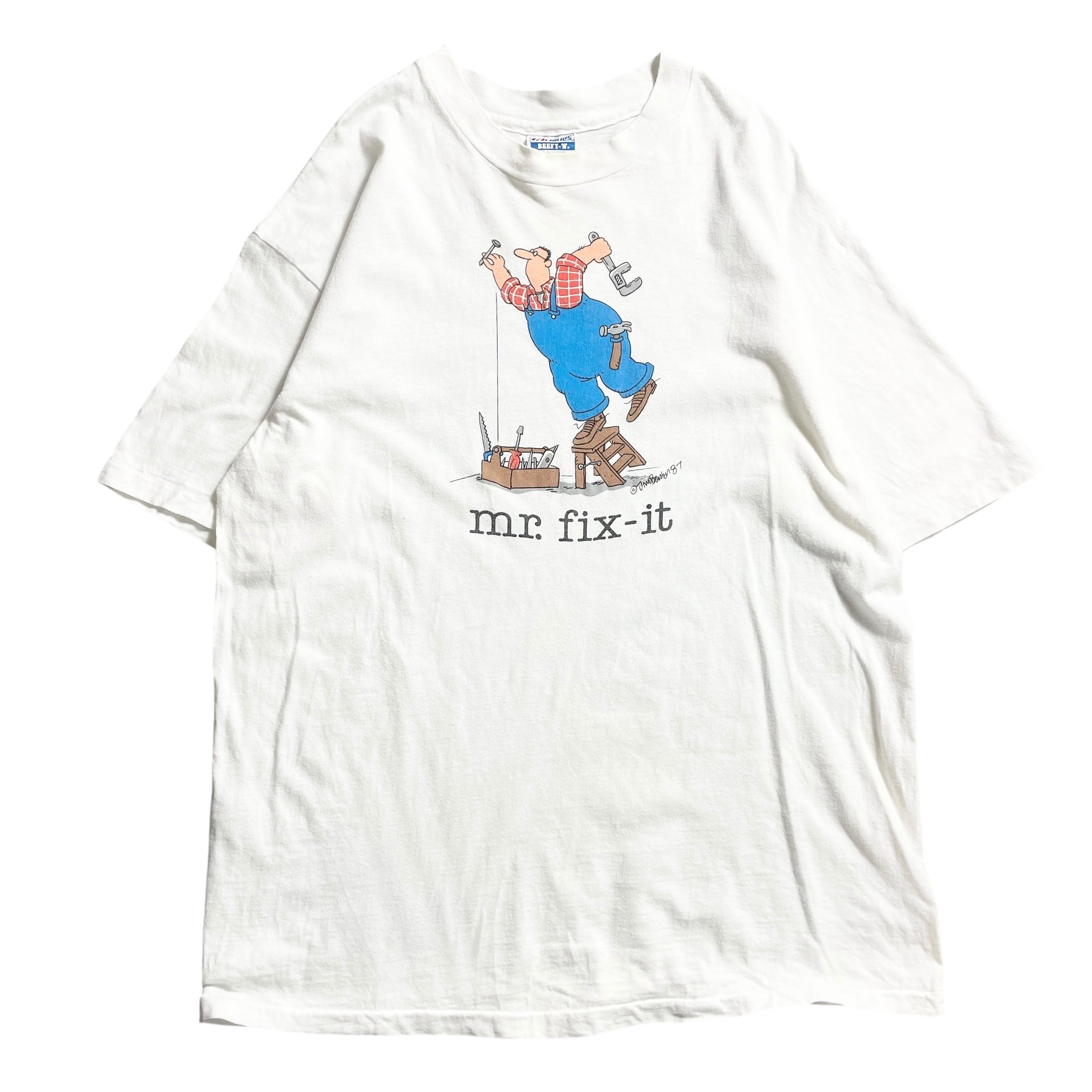 90s USA製 mr.fix it アート vintage T-shirt