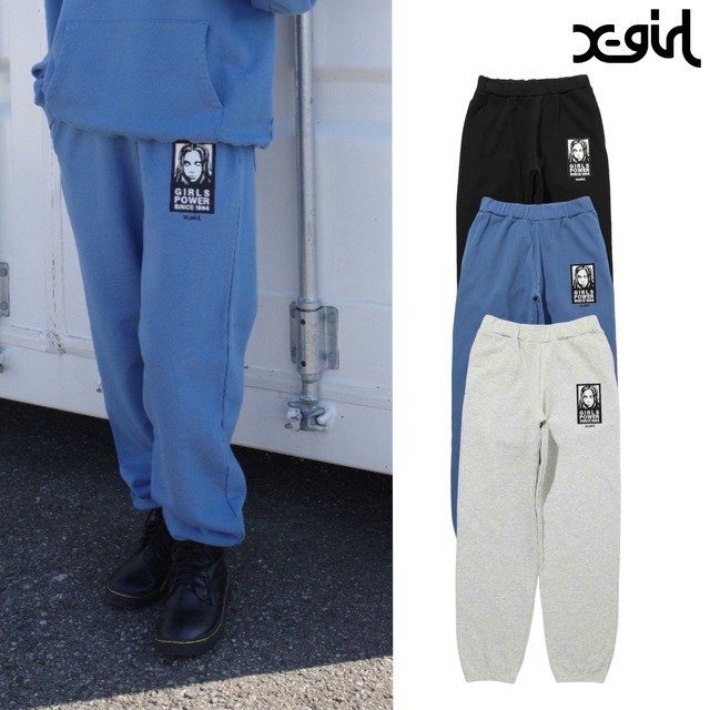 【X-girl】FACE PATCH SWEAT PANTS【エックスガール】